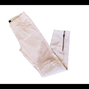 Beulah Pink Moto Leggings Ankle Crop Pants Medium